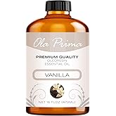Ola Prima Vanilla Essential Oil 16oz – Therapeutic Grade Big Bottle for Aromatherapy, Diffuser & Candle Making, Vanilla Candle Scent - Essential Oils