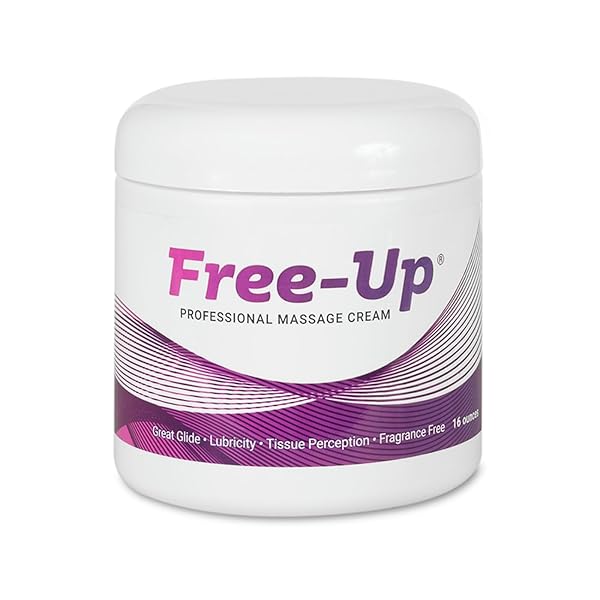 FREE-UP-PROFESSIONAL MASSAGE CREAM, FRAGRANCE-FREE, GREAT GLIDE, LUBRICITY, TISSUE PERCEPTION, PERFECT FOR PHYSICAL THERAPY, MASSAGE VERSATILE, NON-GREASY, 16 OZ JAR