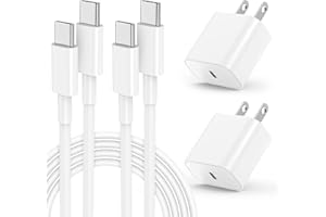 KITMINUN iPhone 16 15 Fast Charger, 20W USB C Charging Block for Apple iPhone 16 Pro/15 Plus/15 Pro Max,iPad 12.9/11 inch/4/3th/Air/Mini/6 Gen,Wall Plug Power Adapter Cube Brick/6ft Type C to C Cable Cord Long