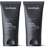 Geologie Daily Face Wash for Sensitive Skin | Fragrance-Free Facial Cleanser for Men & Women | Acne & Oil Control | Non-irritating, Gentle Cleansing & Soothing Face Wash | 2-Pack