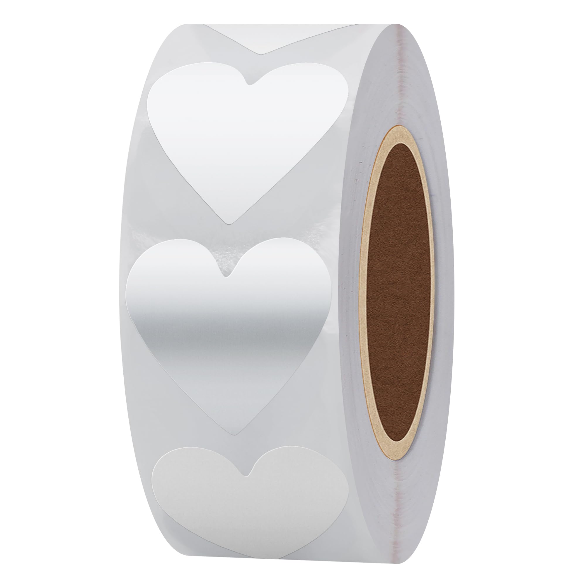 Hylabelest Color Coding Dot Labels 30mm Love Heart Stickers (Silver)