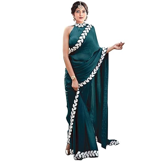 Womens New Design Georgette Saree With Blouse Piece