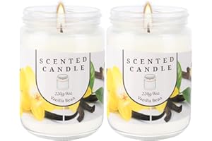 GRCDOYVL 2 Pack Vanilla Bean Odor Elimination Scented Candles Gift Set for Women, Soy Wax Aromatherapy Candles for Home…