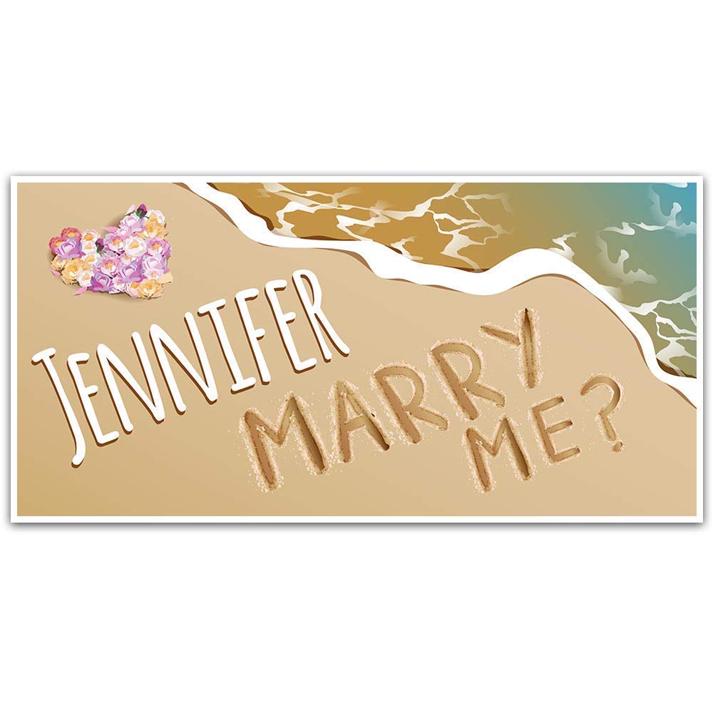 Amazon Com Beach Will You Marry Me Banner Decoration Backdrop