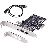 ELIATER PCIe Firewire Card for Windows 10, IEEE 1394A PCI Express Controller 4 Ports(3 x 6 Pin and 1 x 4 Pin), 1394a Firewire