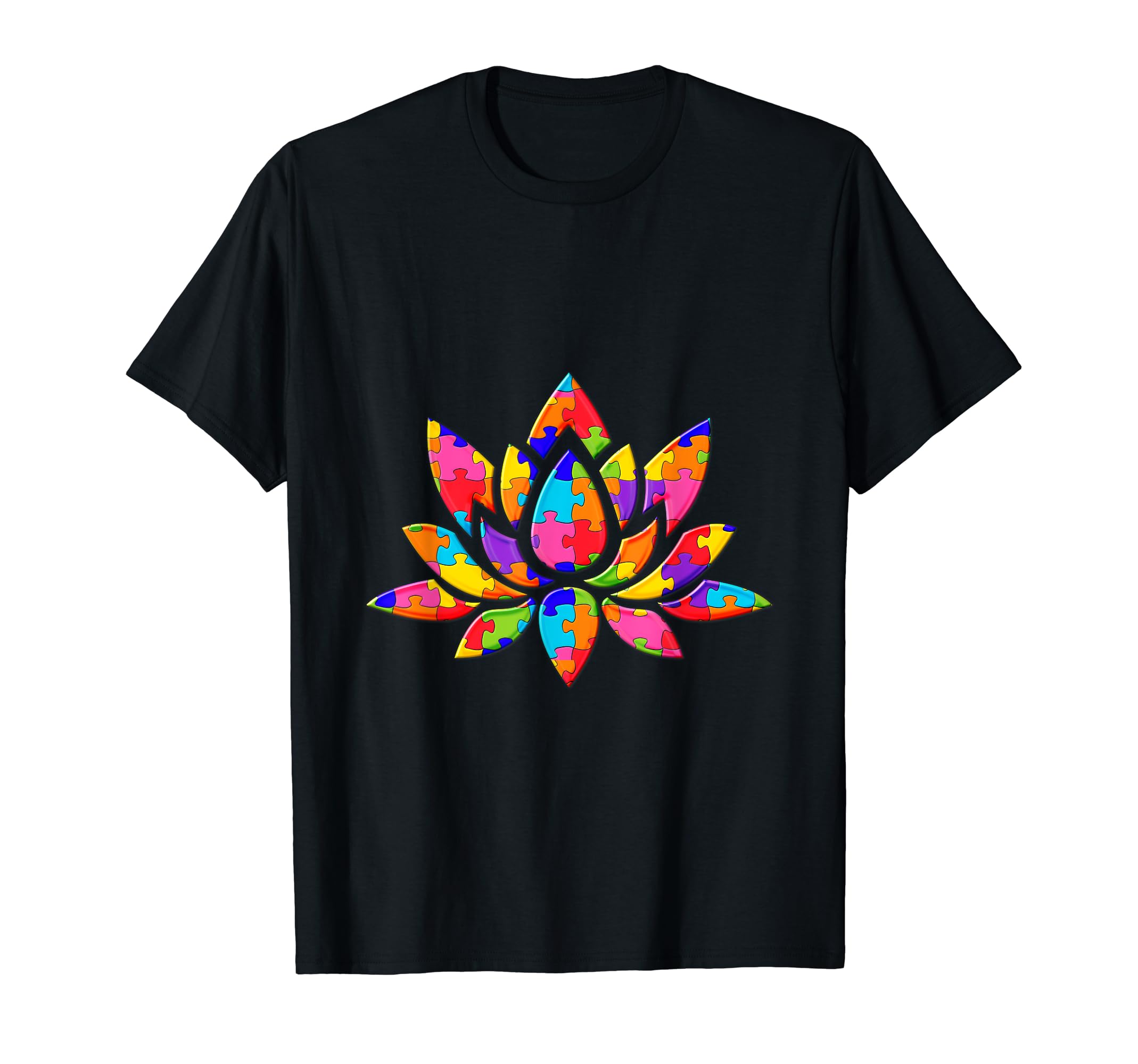 Lotus Mandala flower Jigsaw Autism Puzzle T-Shirt