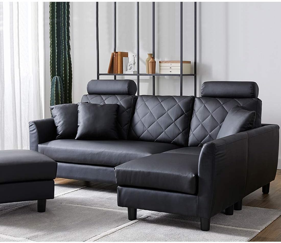 Furny Hollister 5 Seater Interchangeable Leatherette L Shape Sofa Set