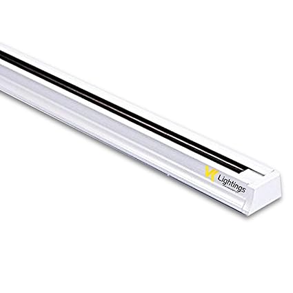 Veekaylight Trackline, 1mtr trackway, 220V LED Aluminum Track Rail for Track Lights, White