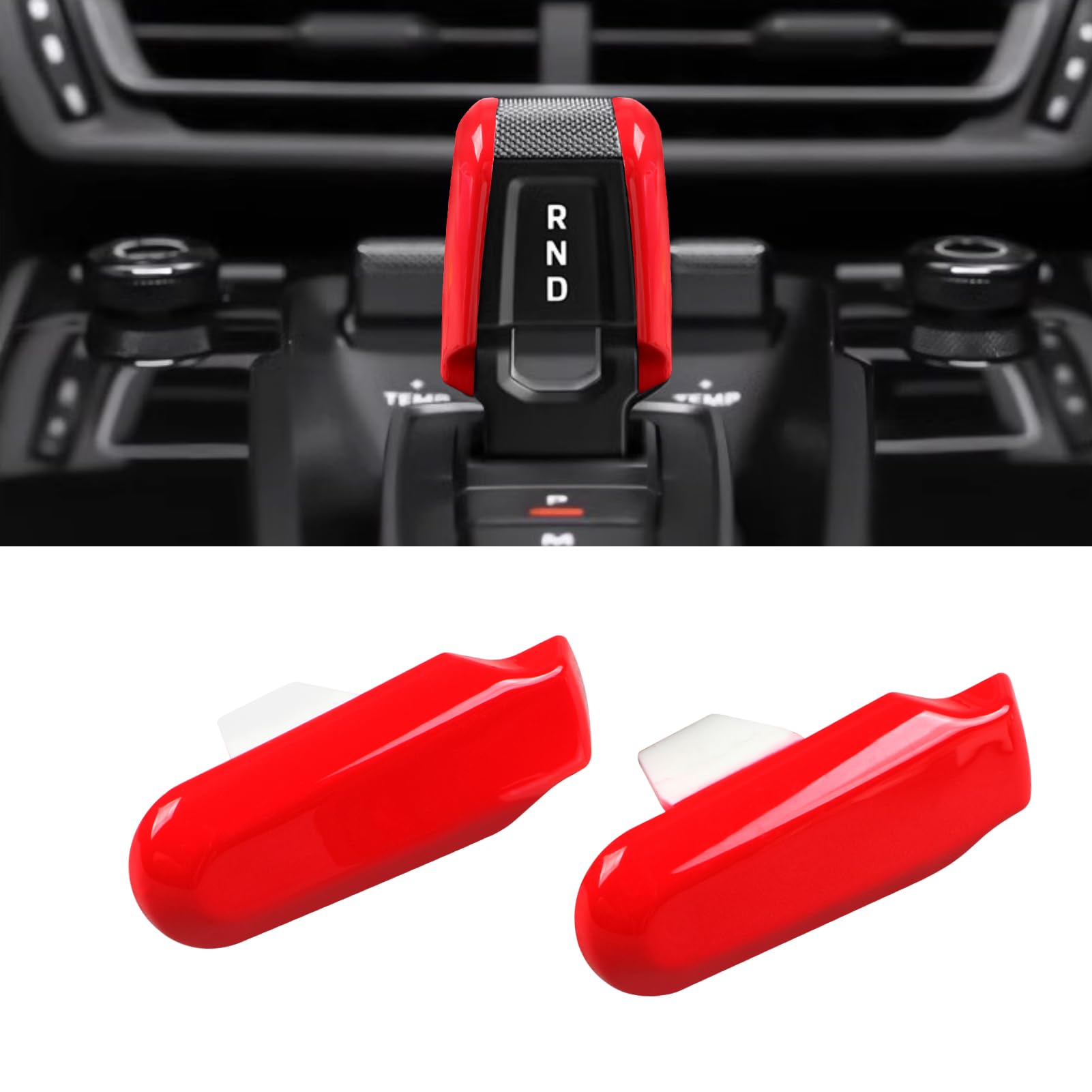 Photo 1 of Jaronx Compatible with Porsche Gear Shift Knob Cover 911(992) 2019-2025, Gear Shift Cover Compatible with Porsche Carrera 911 Accessories (Sporty Red)