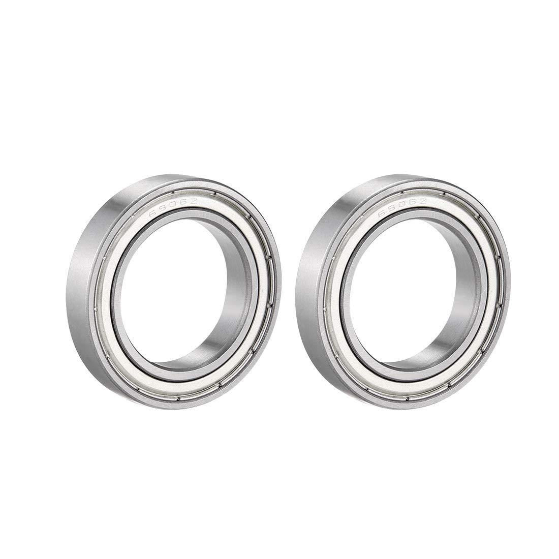 sourcing map 6906Z Deep Groove Ball Bearing Single Shield 1060906, 30mm x 47mm x 9mm Chrome Steel Bearings (Pack of 2)