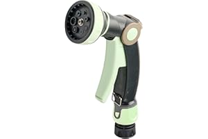 Garden Hose Nozzle Sprayer - Heavy Duty Water Hose Nozzle with 8 Adjustable Spray Patterns and Quick Connector - Garden Sprayer for Plants, Lawns, Cars, and Pets by Kings County Tools (Mint/Black)