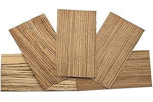 HUATOOL Zebrawood Veneer Guitar Head Veneer Shell Sheet Headplate Replacement guitar Accessories DIY Guitar making material 200mm*90 * 0.5mm 5PCS