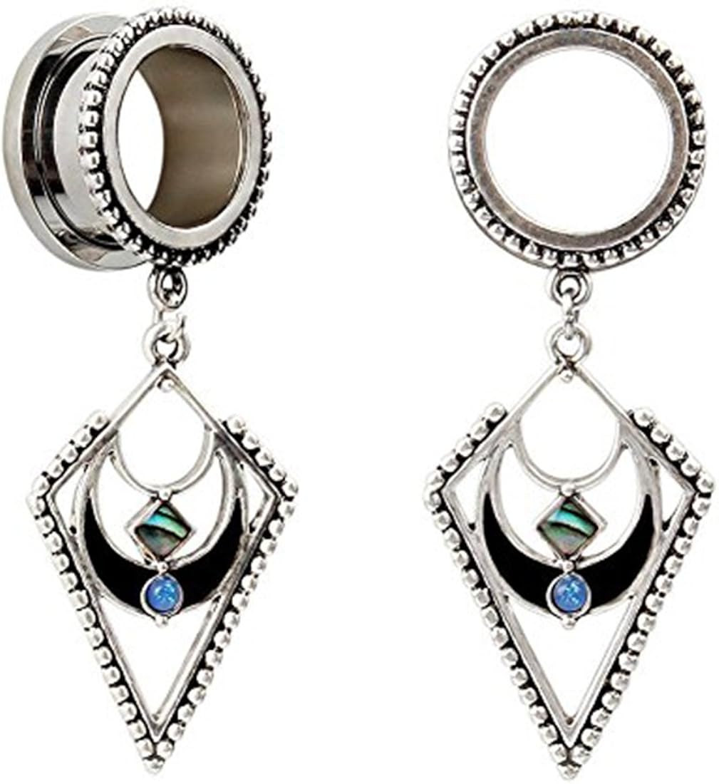 2 Paires De Tunnels/plugs Pour Oreilles - Acier Inoxydable 316L, Diamètres 6mm à 16mm