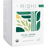 Rishi Tea Ritual Organic Green Tea Sachet Bags, Caffeinated, 15ct | Pure and Simple Everyday Green Tea, Energizing, Sustainable, 15 Servings