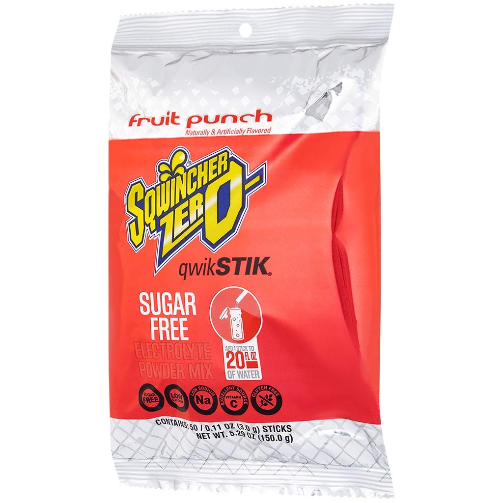 Sqwincher Zero Qwik Stik Sugar Free, Fruit Punch, .11 oz (Pack of 50): Industrial & Scientific