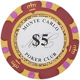 Brybelly Monte Carlo Premium Poker Chip Heavyweight 14-gram Clay Composite &ndash; Pack of 50