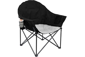 Yestomo Camping Chairs, Folding Chairs for Outside with Carry Bag, Moon Chairs for Adults with Cup Holder, Padded Camp Chair Support to 450LBS
