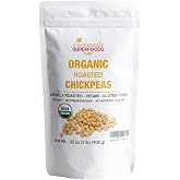Organic Roasted Chickpeas 2 LB- USDA Organic Certified &ndash; Healthy Snack, Lightly Roasted, No Oil, No Salt, No GMO &amp; Gluten Free &ndash; Product of Turkey