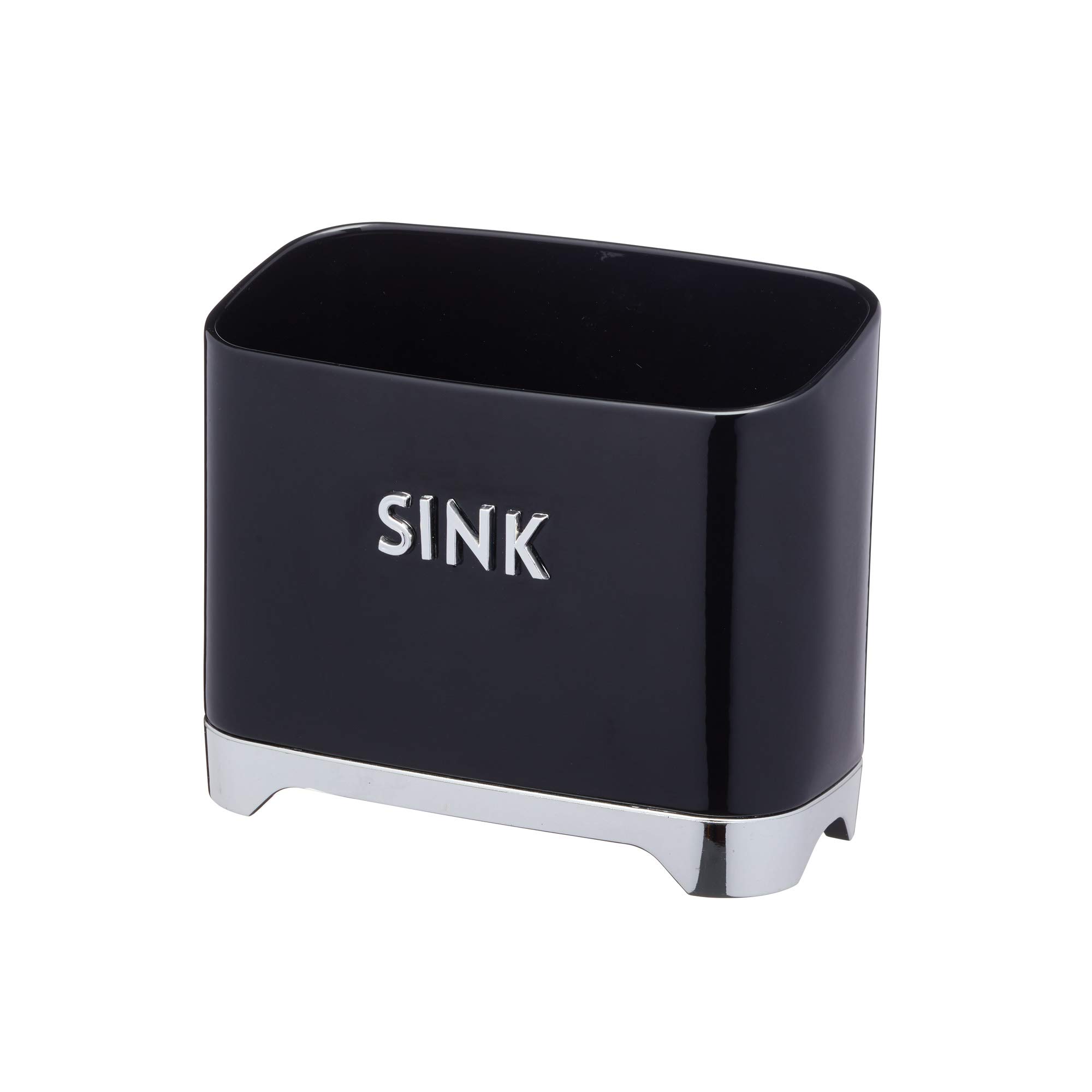 KitchenCraft Lovello Retro Metal Kitchen Sink Tidy, 2 x 1 x 17 cm (8" x 4" x 6.5") - Midnight Black