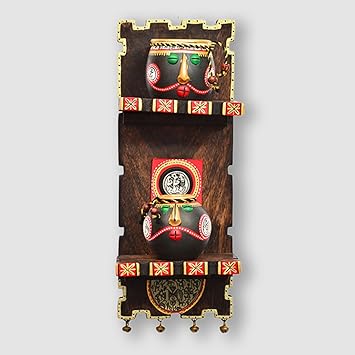 Buy Exclusivelane Wooden Wall Shelf With Terracotta Warli