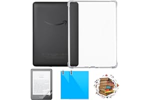 TOSOUATOP 4 in 1 Clear Case with 2 Screen Protector and 50 Sticker for Kindle Paperwhite 11th Gen 2021 & Signature Edition (6.8"),【All-Around Protection】【Light Weight】【Anti-Scratch】Kindle Paperwhite Case, Clear