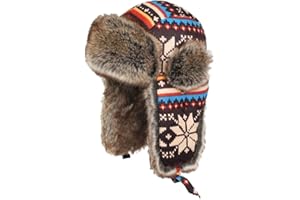 AZIDWERYQ Trapper Hat Cold Proof Winter Ski Hat Ear Flap Cap Warm Windproof Winter Warm Cap Brown