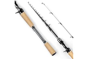 KastKing Megatron Titanium Telescopic Casting & Spinning Fishing Rods, IM7 Graphite Travel Rod with Titanium Solid Tip, Power