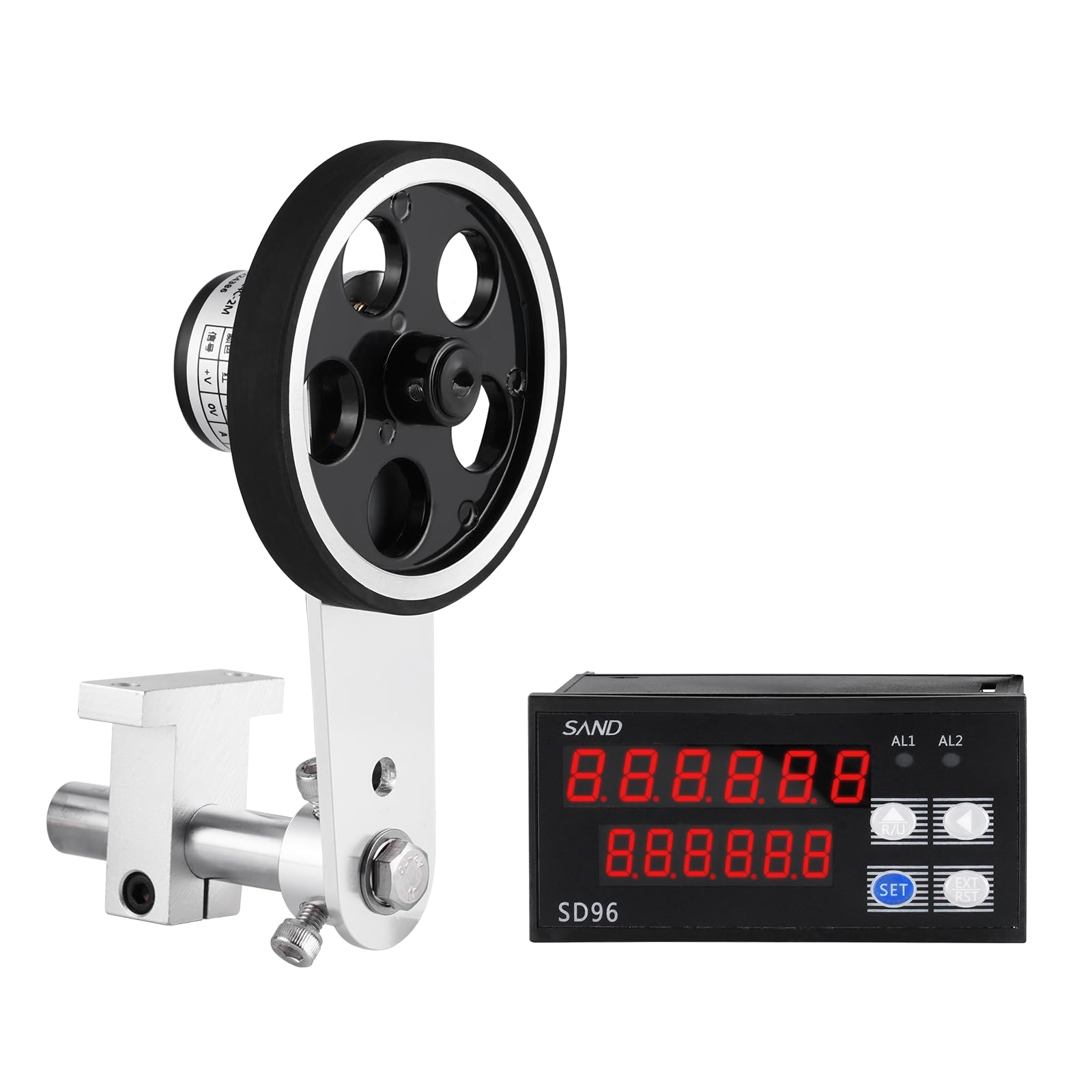 YJINGRUI Digital Length Meter Counter Length Feet Counter Single Measuring Wheel Yard Counter with Control Function 0-999999