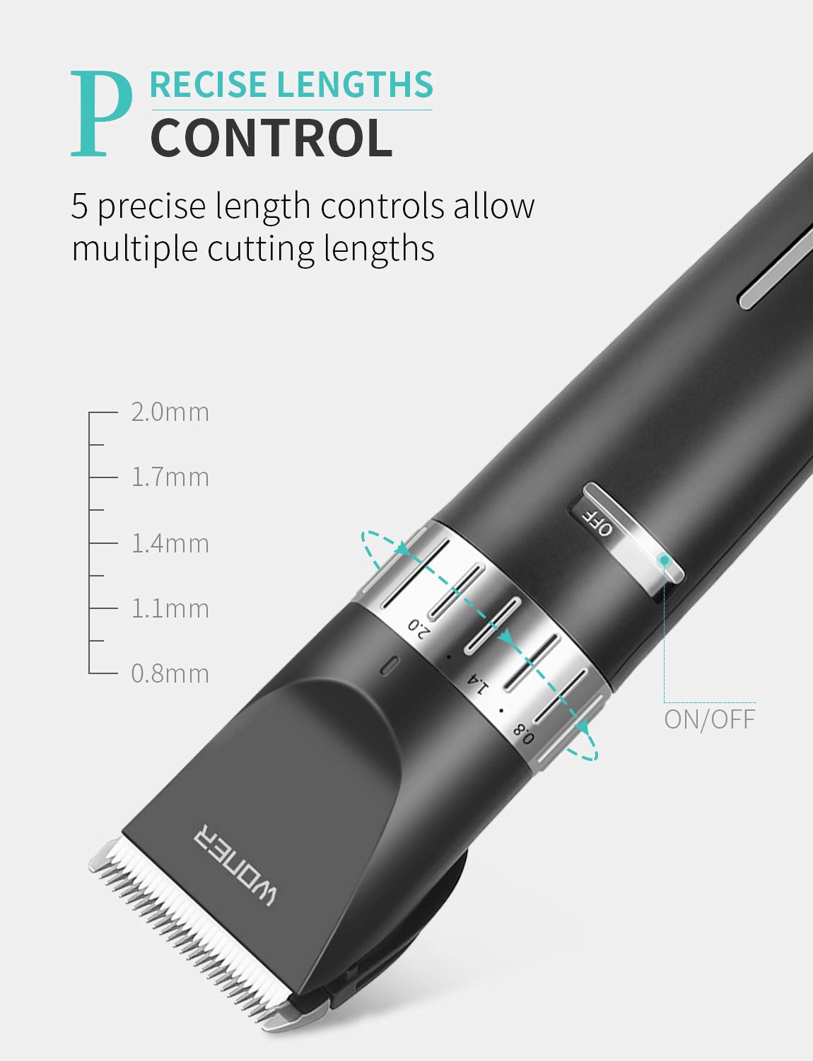 WONER Hair Clippers, Cordless Rechargeable Hair trimmer for Families,13-piece Electric Haircut Kit for Beginners Friendly Men: Beauty