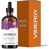Vimergy Licorice – Promotes Digestive Function* – Benefits Respiratory Health* – USDA Certified Organic, Vegan, Gluten-Free – 115 mL (57 Servings)