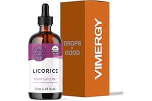 Vimergy Licorice – Promotes Digestive Function* – Benefits Respiratory Health* – USDA Certified Organic, Vegan, Gluten-Free – 115 mL (57 Servings)