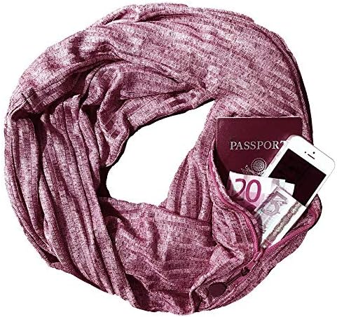 1 Or 2 Or 3 Packs Women Warm Lightweight Zipper Pocketed Infinity Scarf Neck Loop Nursing Scarves