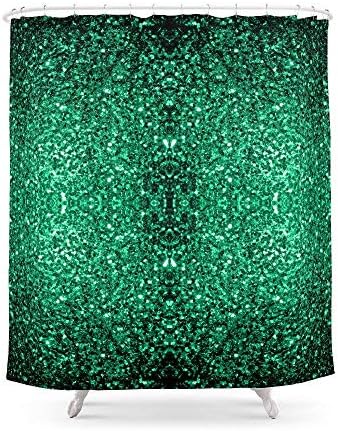 MAOXUXIN Beautiful Emerald Green Glitter Sparkles Shower Curtain 60" by 72"