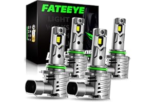 FateEye 9005 9006 Bulbs Combo, 1:1 Mini Size 50000LM 800% Super Brightness 6500K Cool White, 9005/HB3 9006/HB4 LED Replacement Light IP68 Waterproof Fog Light, Plug and Play, Pack of 4