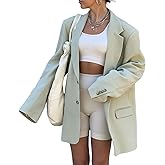 Grlasen Women Casual Elegant Long Sleeve Oversized Lapel Blazers Open Front Solid Work Office Jacket Blazer