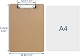 ZCZN A4 Hardboard Clipboard with Low Profile Clip and Retractable Hole view 2