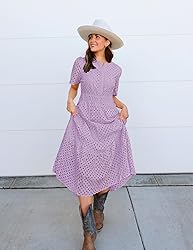 ZESICA Women's 2025 Summer Short Sleeve Maxi Dress