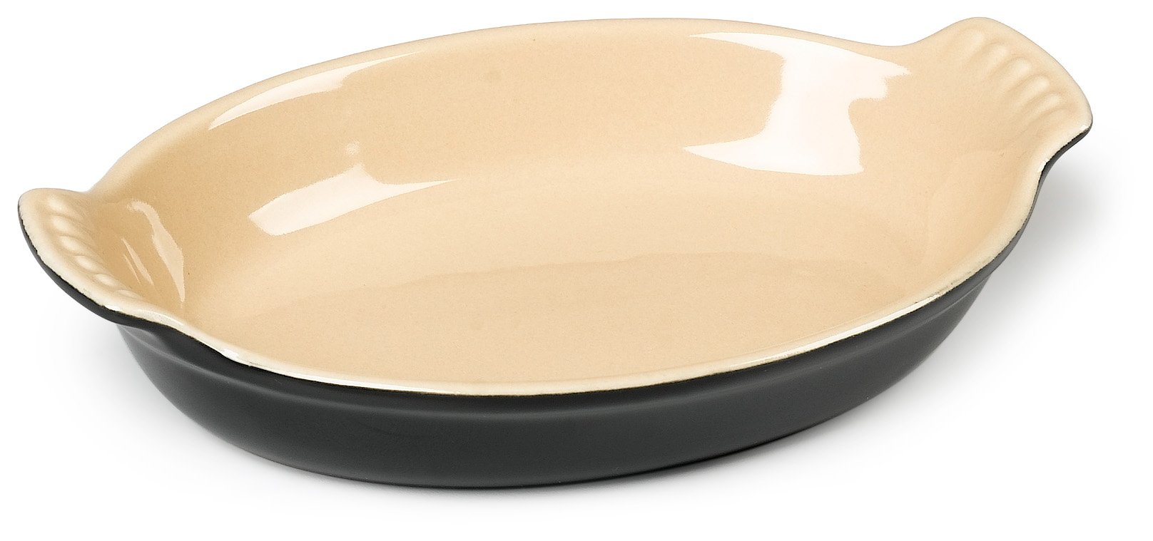 Le Creuset Heritage Stoneware Petite Oval Au Gratin Dish, Black Onyx on