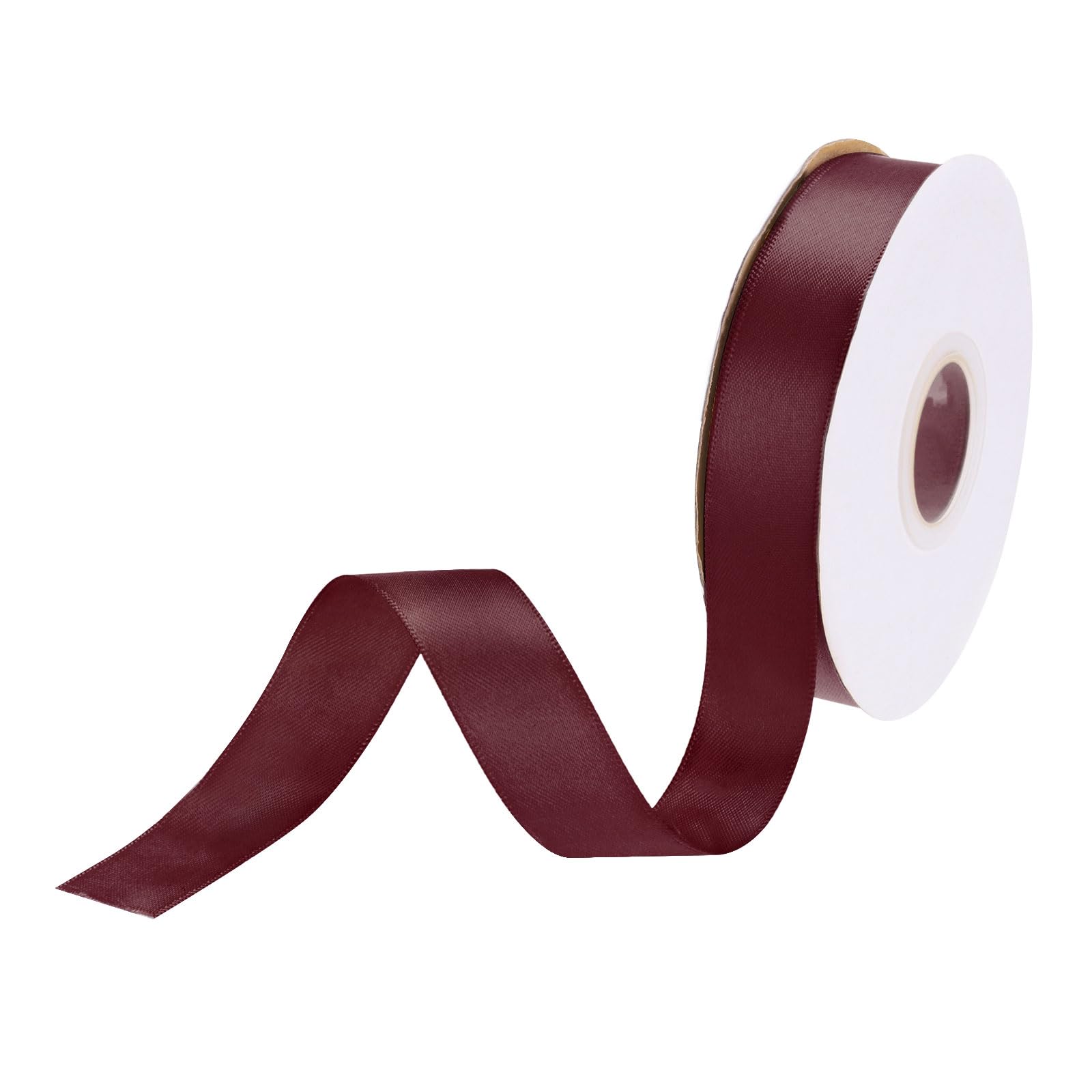 DMiotech 20mm Satin Ribbon 23m/75ft Thin Double Face Fabric Grosgrain Ribbon for Gift Wrapping Floral Hair Flower Bouquet, Dark Red