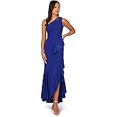 Adrianna Papell Womens Beaded Knit Crepe Gown