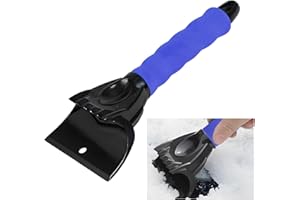 LSKASELUE Ice Scraper for Car Windshield, 10" Scratch-Free Car Windshield Frost Scraper with Comfortable Foam Handle, Winter 