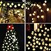 Solar Crystal Ball String Lights,WONFAST Waterproof 20ft 30 LED Crystal Globe Fairy Lights with 2 Modes Crystal Ball Globe Lights for Garden Yard Christmas Decorations(Warm White)