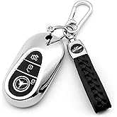 Creativity Advanced soft TPU Key Case Suitable for Mercedes Benz 2022-2025 C S EQE EQS 2023-2025 GLC CLE SL 2024-2025 E smart key (Silver Combination (model C))