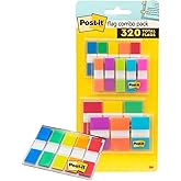 Post-it Flags, .47 x 1.7 in, Multicolor, 1 Dispenser, 320 Flags/Dispenser | Removable Page Markers for Planners, Journals, and Calendars