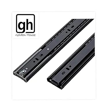 Lotus Gold Telescopic Ball Bearing Drawer Channel 10 Inch Black