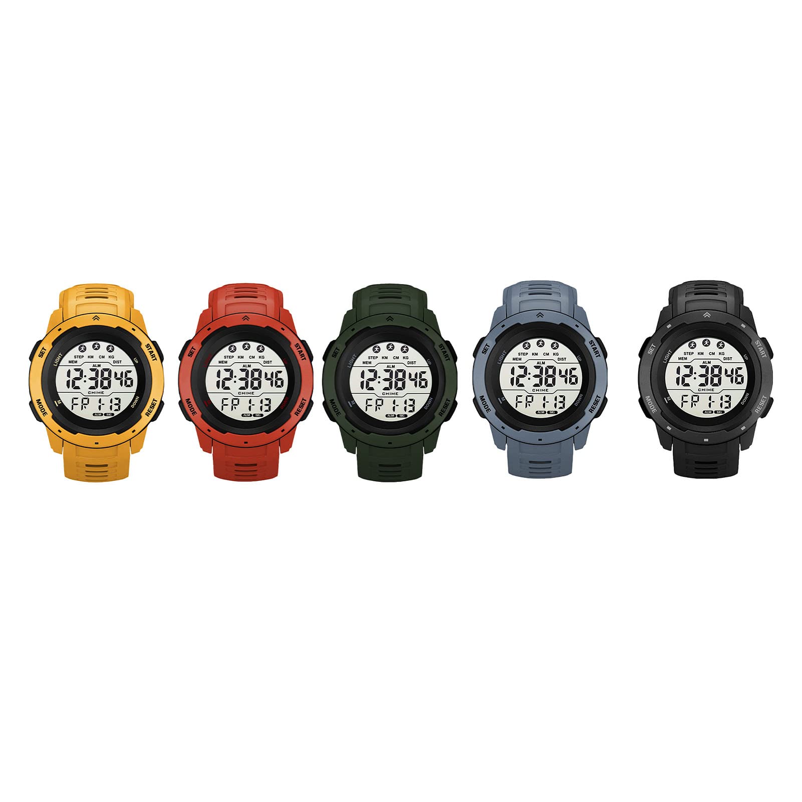 Men's Digital Sports Watch - Luminous, Alarm, Date, Timing, 12/24H System Digital Electronic 50M Waterproof Outdoor Sports Running Watch (Red)