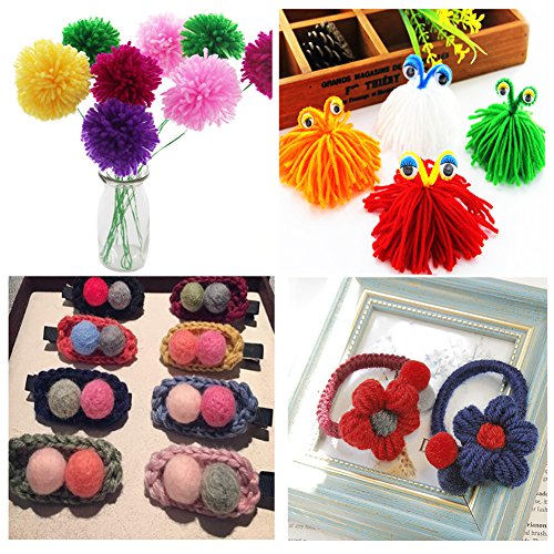 2 Pompom+Makers+Acrylic+Crochet+Knitting