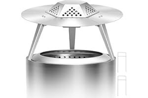 Wanchao Heat Deflector for Solo Stove Yukon 27", for Fire Pit Captures Warmth and Magnifies The Heat Radius, for Solo Stove Accessories, 304 Stainless Steel with Carrying Handle & 3 Legs Accessory.