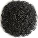 Beauty Synthetic Curly Hair Large Ponytail African American Short Afro Kinky Curly Wrap Synthetic Drawstring Puff Ponytail Hair Extensions Wig with Clips(Black 1# Size:L)