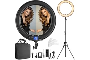 IVISII Ring Light,19inch LED Ring Light with Stand &LCD Display Adjustable Color Temperature 3000K-5800K, Makeup Light for YouTube Video Shooting, Portrait, Vlog, Selfie 【Upgraded Version】